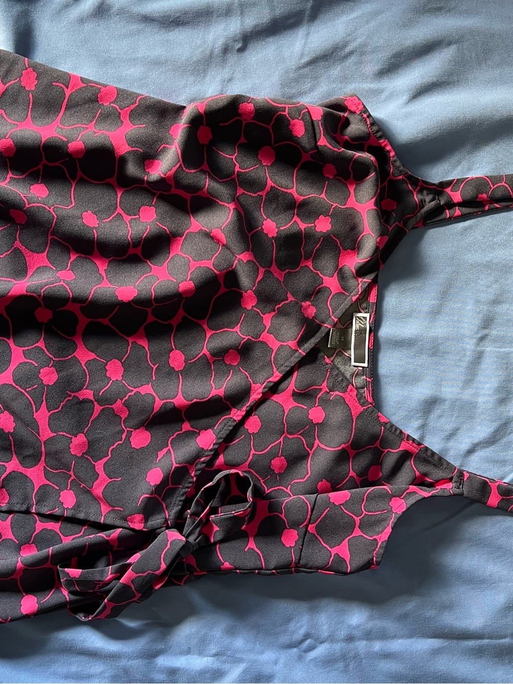 Chelsea28 Black Tank Top with Pink Floral Print XS